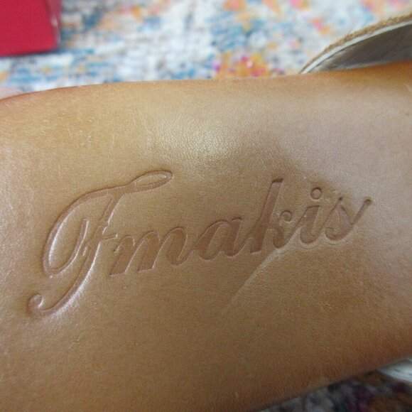 Lavorazione Artigiana Women Toe Ring Sandals 37 Brown Silver Slides Flats 364 - Picture 8 of 12